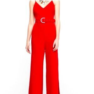 Express Red Belted Jumpsuit Sleeveless Size S/P NWOT
